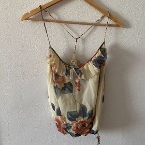 Ruehl Silk Floral Halter Top